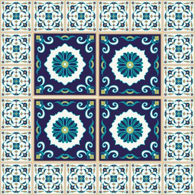 Vector seamless texture. Beautiful colored pattern for design and fashion with decorative elements and borders clipart