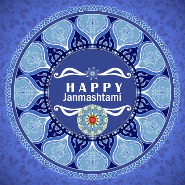 Vektör tebrik kartı Krishna Janmashtami için