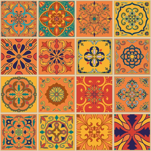 Vector naadloze textuur. Prachtige patchwork patroon voor design en mode met decoratieve elementen — Stockvector