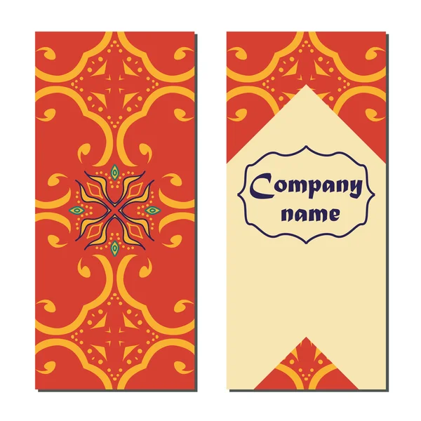 Vektor-Set aus bunten vertikalen Bannern für Unternehmen und Einladungen. portugiesisch, talavera, marokkanisch; arabisch; asiatische Ornamente — Stockvektor