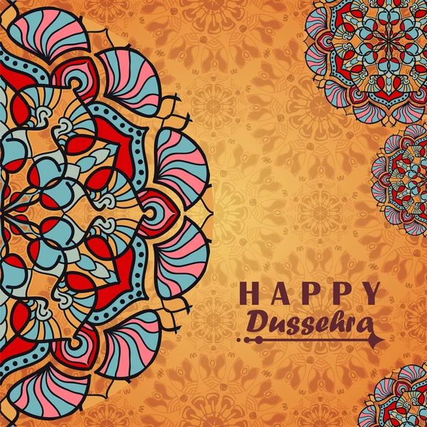 Vector wenskaart naar Indiase festival Vijayadashami. Gelukkig Dussehra — Stockvector