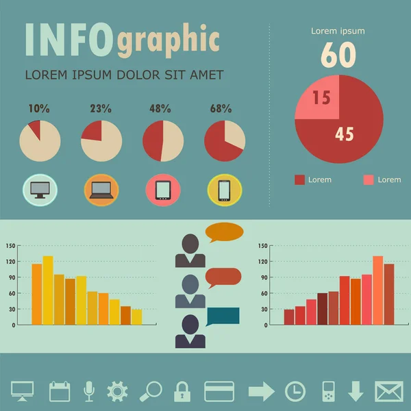 Conjunto de elementos infográficos — Vector de stock