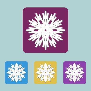 Kar tanesi düz Icon set