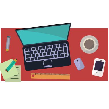 Freelancer düz stil içinde işyeri