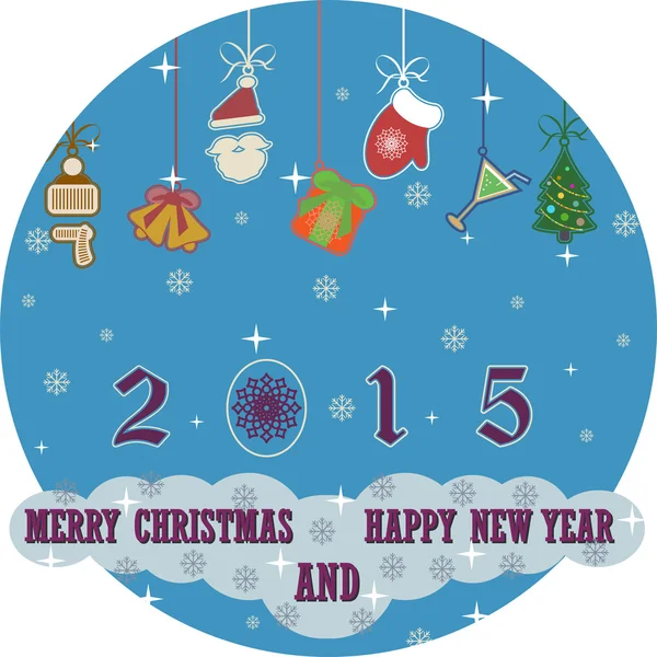 圣诞快乐，快乐新的一年 2015年背景 — 图库矢量图片
