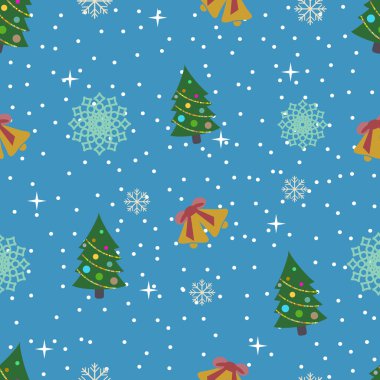 Düz yeni yıl seamless modeli