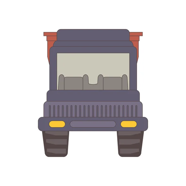Cartoon ribaltabile camion isolato su sfondo bianco — Vettoriale Stock