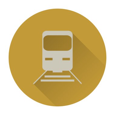 Train flat icon with long shadow clipart