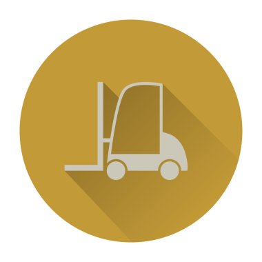 Uzun gölge ile forklift düz simgesi
