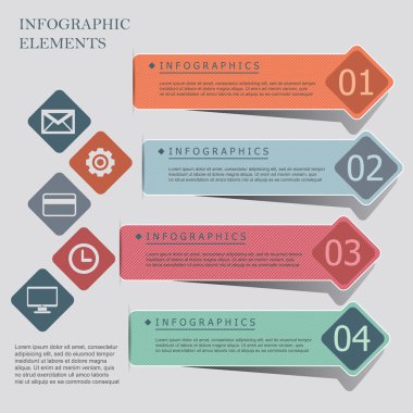 Modern origami stil Infographic afiş