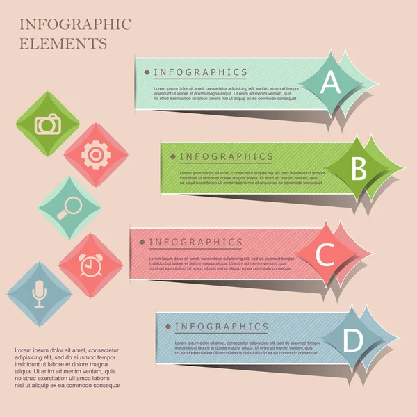 Bannières infographiques modernes de style origami — Image vectorielle