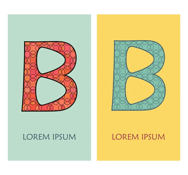 Lettre B avec motif géométrique — Image vectorielle