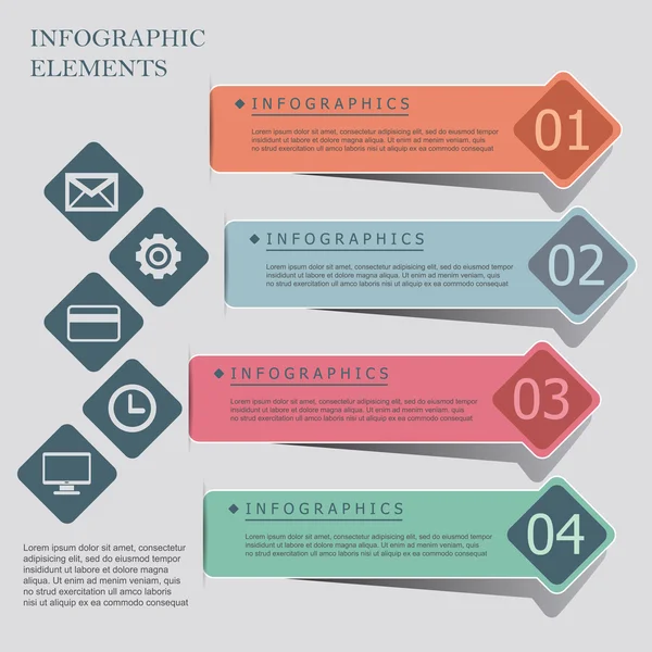 Bannières infographiques modernes de style origami — Image vectorielle