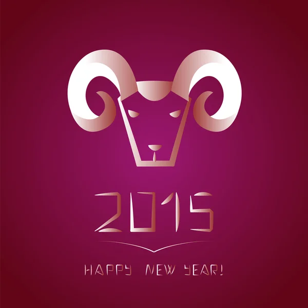Nouvel an chinois de la chèvre. Bélier sur fond violet — Image vectorielle