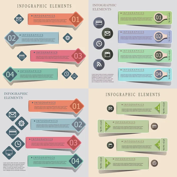 Collectie van moderne origami stijl infographic banners — Stockvector