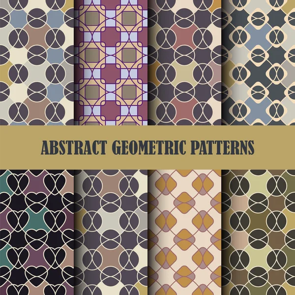 Collection of abstract geometric patterns — Stock Vector