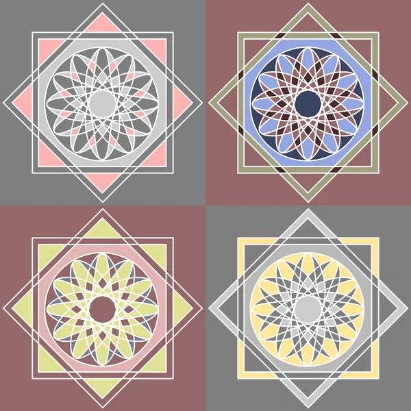 Collection de motifs géométriques abstraits en mosaïque — Image vectorielle