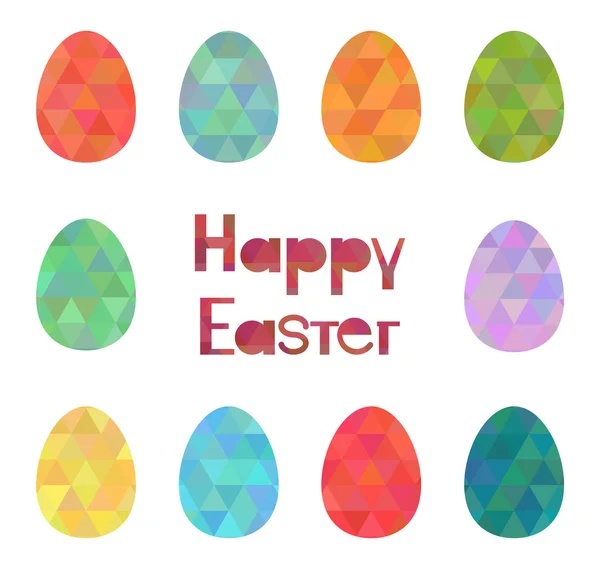 Happy Easter tematu. Pisanki z trójkąta wzór — Wektor stockowy