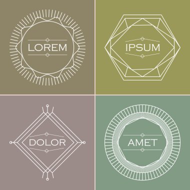 Soyut yenilikçi anahat rozetleri seti