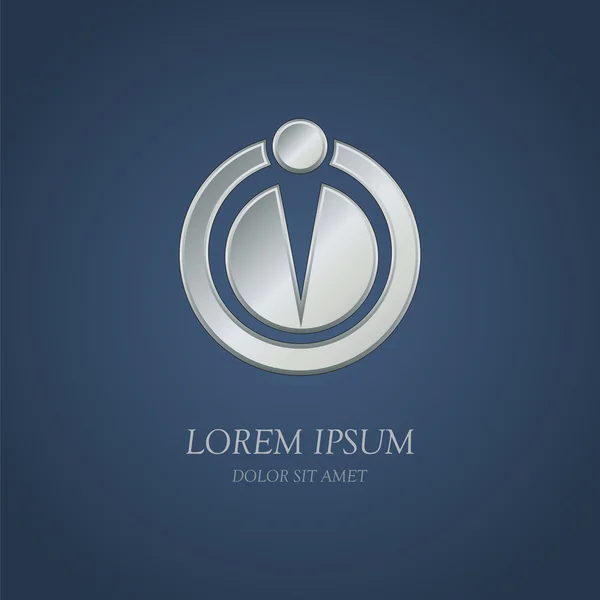 Soyut metal daire şekli logo tasarımı