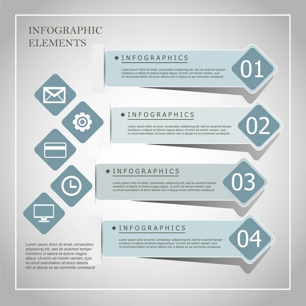 Bandeiras infográficas de estilo origami moderno — Vetor de Stock