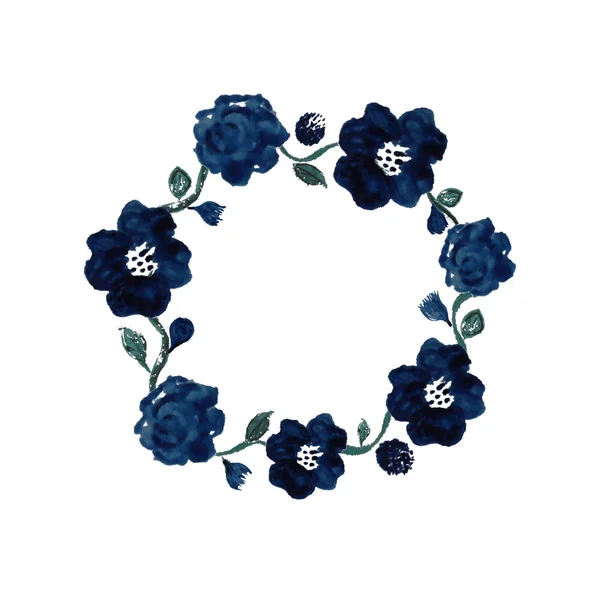 Acuarela marco floral — Vector de stock