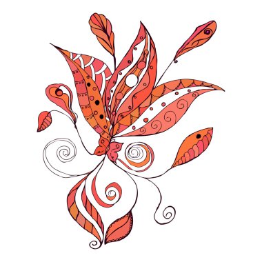 Doodle çiçek öğesi tasarım için