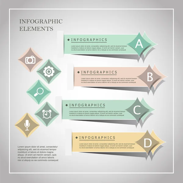 Bannières infographiques modernes de style origami — Image vectorielle