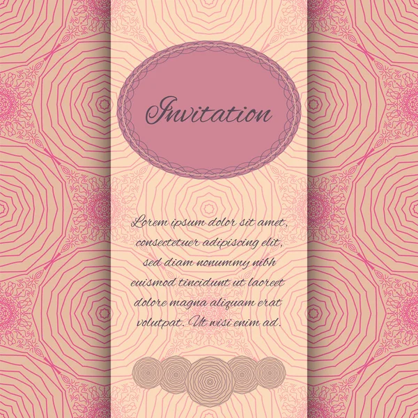 Cartão de convite com padrão floral geométrico —  Vetores de Stock