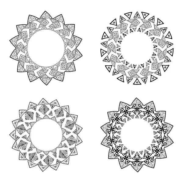 Kollektion von runden Elementen für Design im ethnischen Stil — Stockvektor