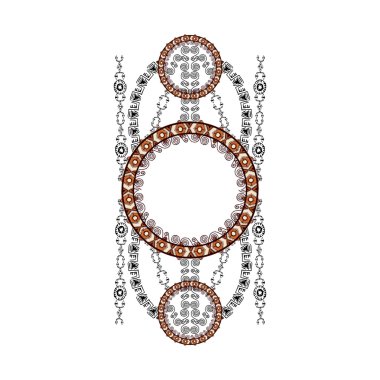 Tasarım ve moda etnik tarzda dekoratif simetrik unsur