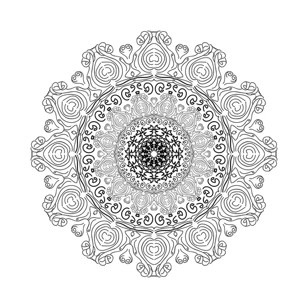 Mandala noir. Bel élément de design — Image vectorielle