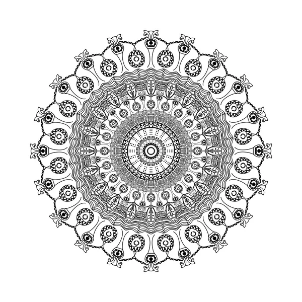 Zwarte mandala. Mooie ontwerpelement — Stockvector