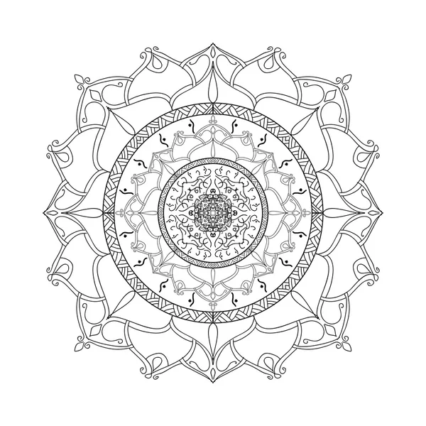 Mandala noir. Bel élément de design — Image vectorielle