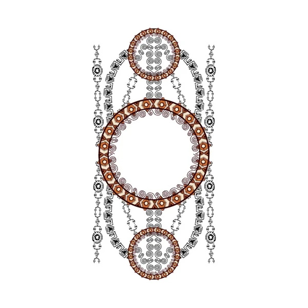 Tasarım ve moda etnik tarzda dekoratif simetrik unsur