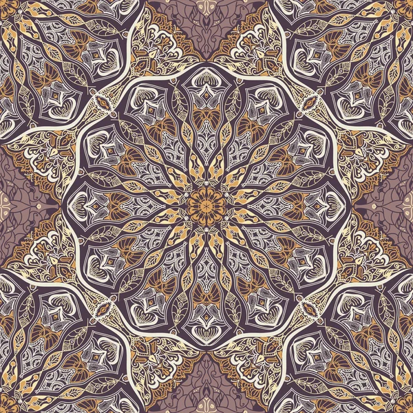 Farbiges Muster mit dekorativen symmetrischen Ornamenten — Stockvektor