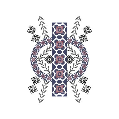 Tasarım ve moda etnik tarzda dekoratif simetrik unsur