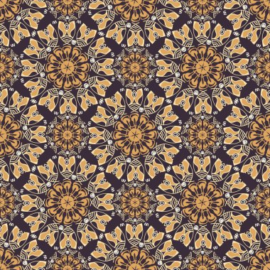 Dekoratif simetrik süsler ile renkli desen