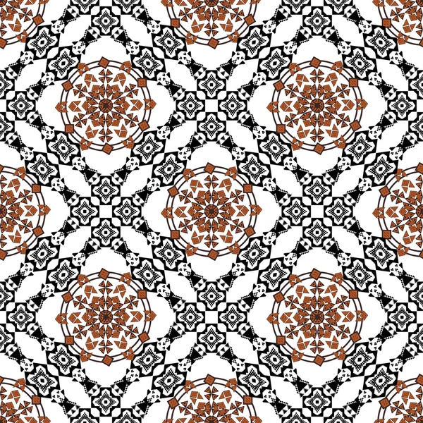 Muster mit ethnischen simmetrischen Ornamenten — Stockvektor