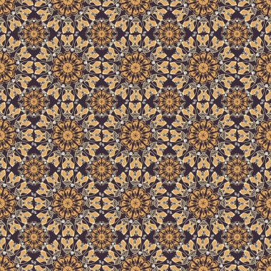 Dekoratif simetrik süsler ile renkli desen