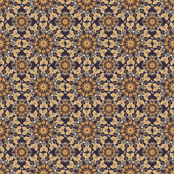 Farbiges Muster mit dekorativen symmetrischen Ornamenten — Stockvektor
