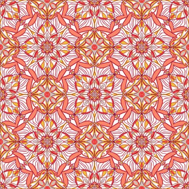 Simetrik oryantal süslemeli dekoratif desen