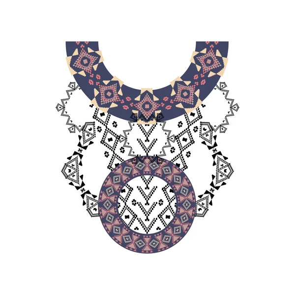 Halsdesign im ethnischen Stil für die Mode — Stockvektor