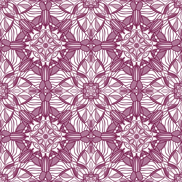 Pola dengan ornamen simetris ornamen oriental dekoratif - Stok Vektor