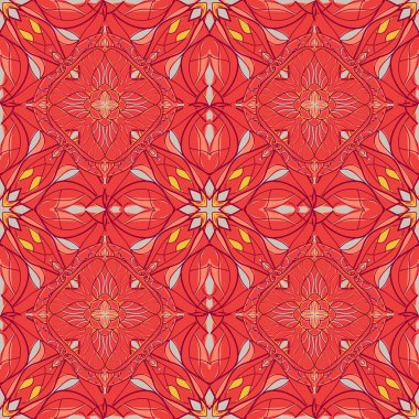 Simetrik oryantal süslemeli dekoratif desen