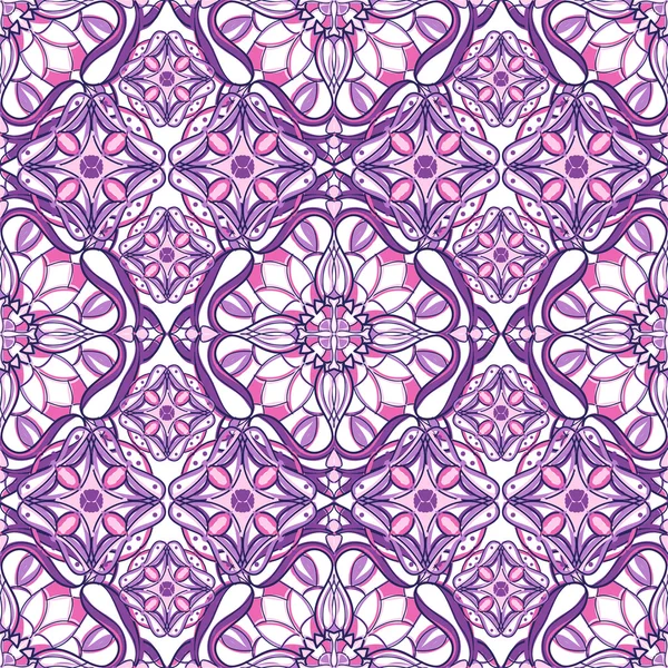 Pattern with decorative symmetric oriental ornaments — Stock Vector