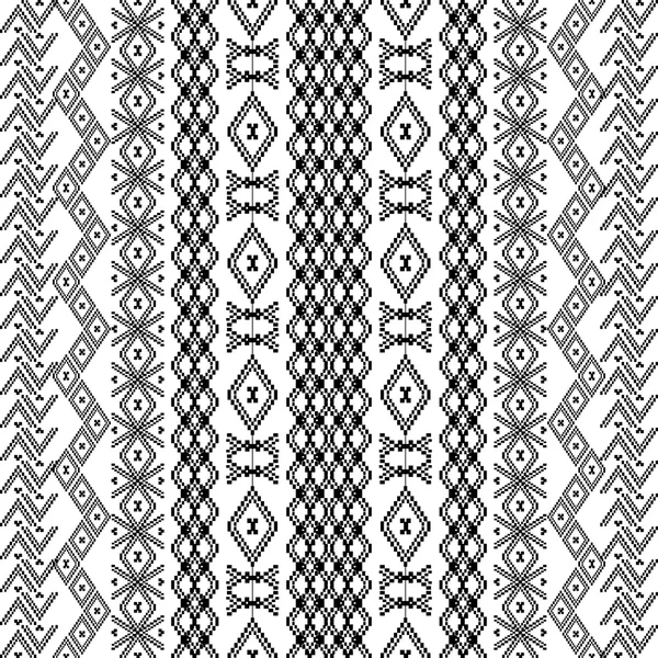 Patrón étnico tribal con ornamentos geométricos — Vector de stock