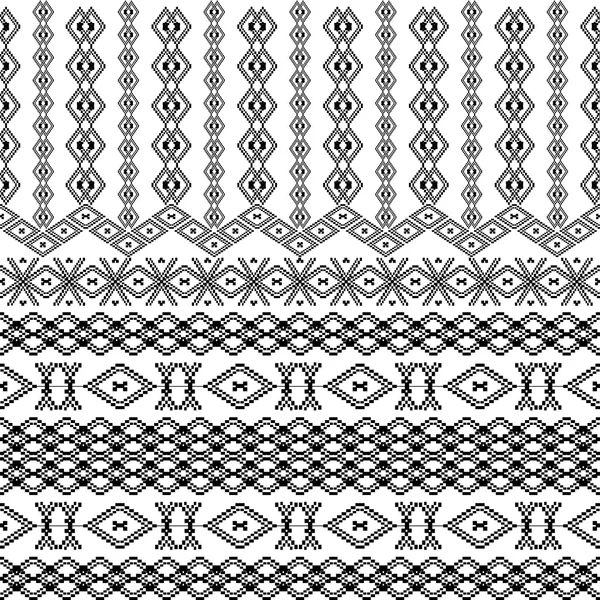 Etniska tribal mönster med geometrisk ornament — Stock vektor