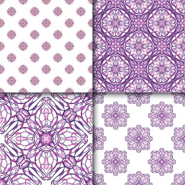 Dekoratif simetrik oryantal süslemeli desenleri