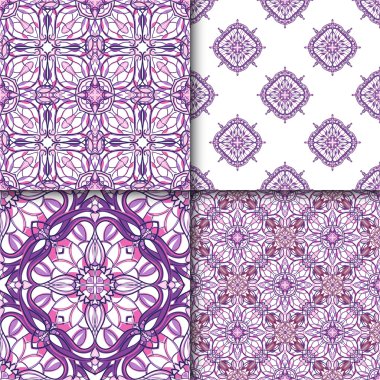 Dekoratif simetrik oryantal süslemeli desenleri